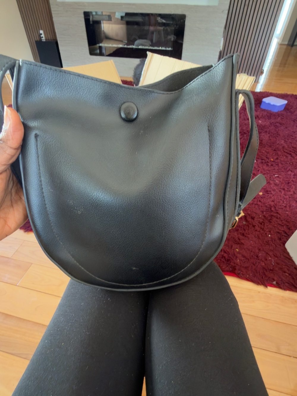 Classic Black Crossbody Saddle Bag